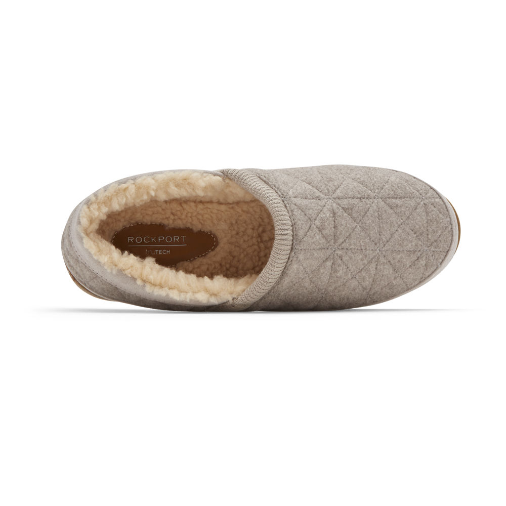 Rockport Womens Slippers Grey - truTECH Veda Moc - UK 489-ITHXYF